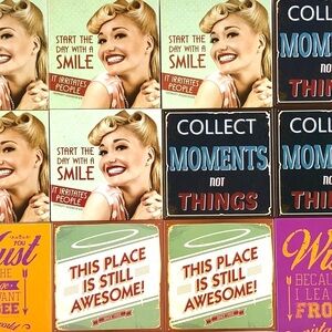 12 retro graphic refrigerator magnets